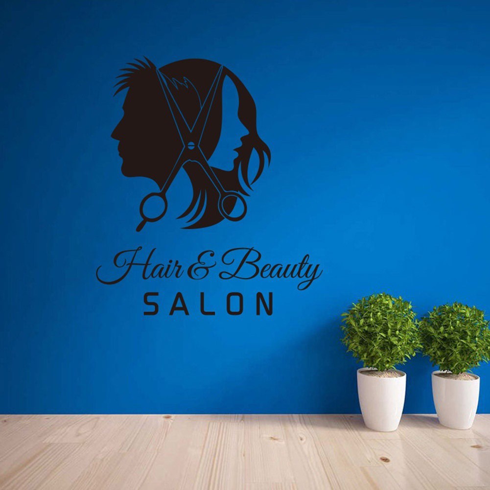 Sticker dán tường dùng để trang trí salon làm tóc