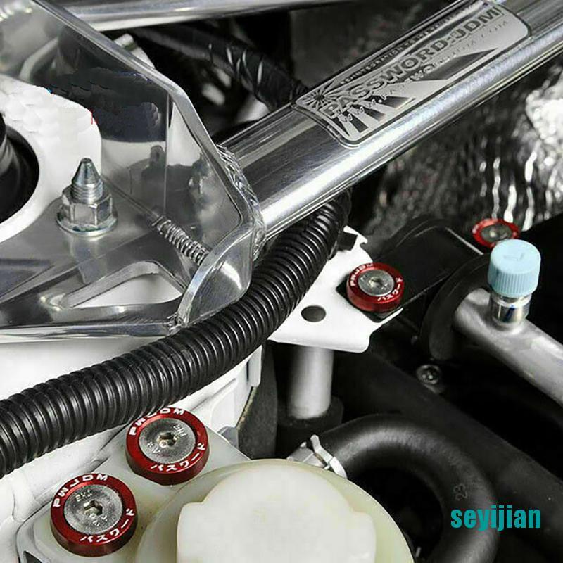 FENDER [SEAJN] Bộ 10 Miếng Chắn Bùn / Vòng Đệm / Bu Lông Động Cơ Bay Bằng Nhôm M6 JDM