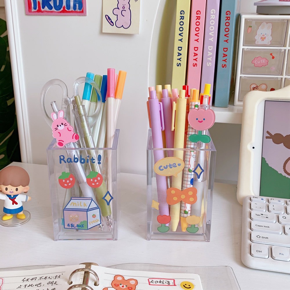 Ống đựng bút trong suốt,Hộp bút trong suốt acrylic hộp đựng lưu trữ đồ trang điểm văn phòng phẩm lyanwn