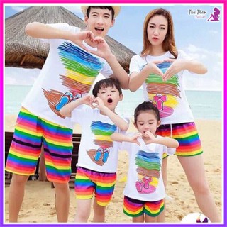 [ 𝗛𝗮̀𝗻𝗴 𝗤𝘂𝗮̉𝗻𝗴 𝗖𝗵𝗮̂𝘂] Set 1 Bộ Quần Áo Đi Biển Ga Đình Có Cả Trẻ Em -Ảnh Thật-Nhắn Tin Cân Nặng Cho Shop.