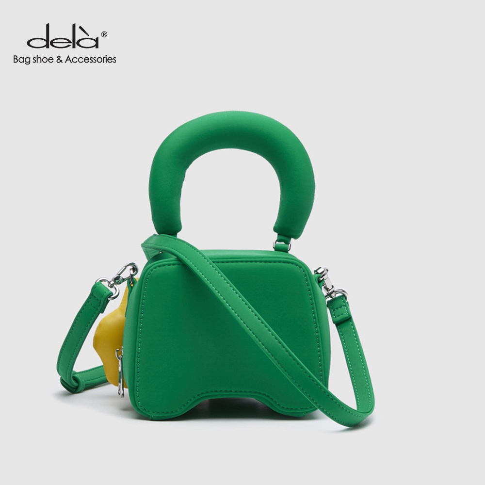 Dela Túi Đeo Vai Hình Vuông Nhỏ Màu Xanh Lá In Họa Tiết Mặt Cười Thời Trang Mùa Hè Cho Nữ 2022