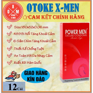 Bao cao su power men rocket type gân gai hộp 12 cái