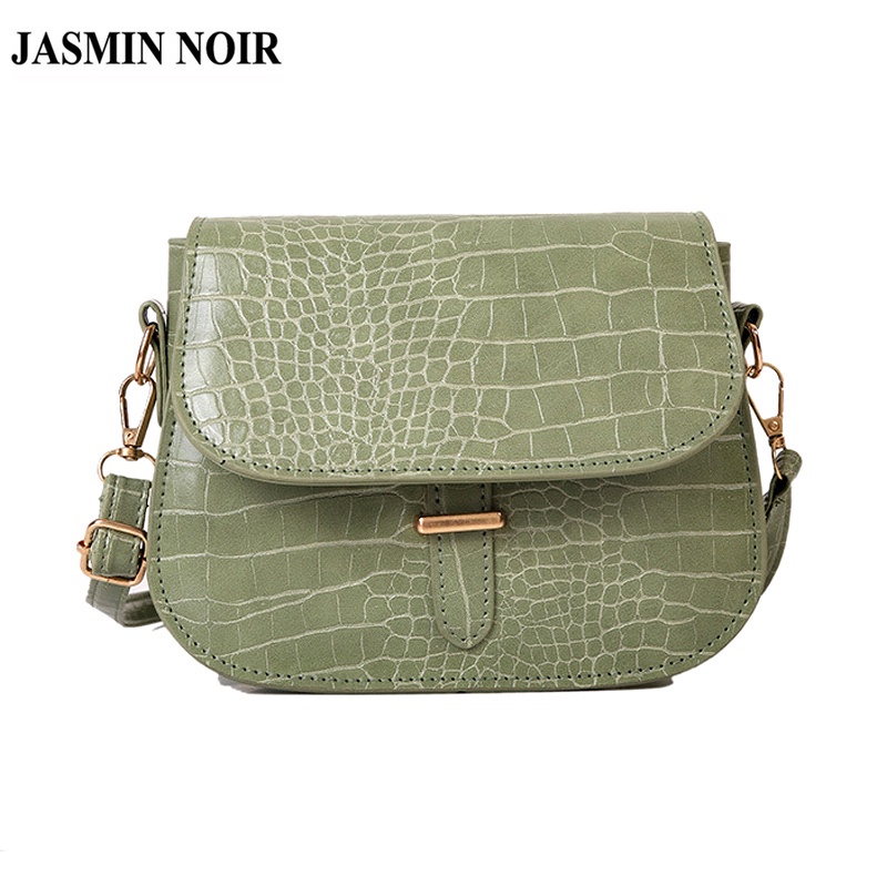 Túi đeo chéo JASMIN NOIR giả da cá sấu thời trang cho nữ