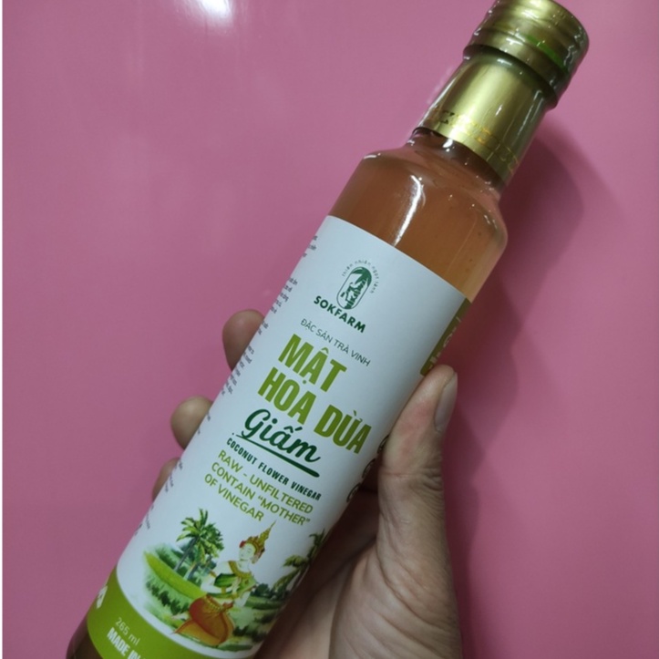 Giấm Mật Hoa Dừa Chai 265ml Giấm Lên Mên Tự Nhiên Giấm Sokfarm