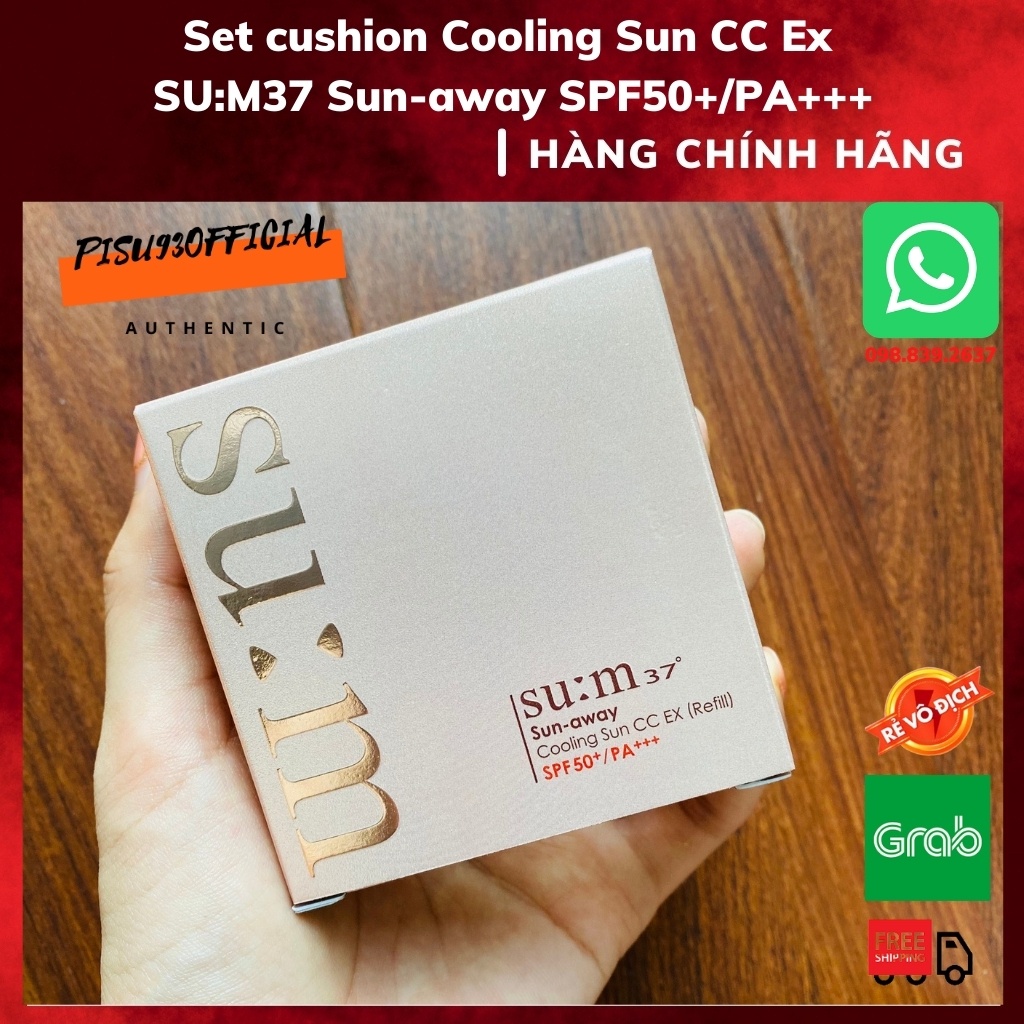 Cushion chống nắng, làm mát da, giúp lớp trang điểm hoàn hảo - Su:m37 Sun-Away Cooling Sun CC EX SPF50+ /PA++++ (reffil) | BigBuy360 - bigbuy360.vn