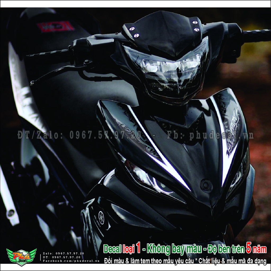 Tem rời Exciter 135 LC trắng đen indo