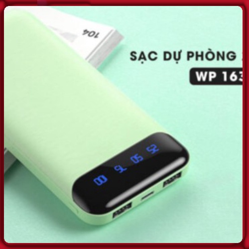 Pin sạc dự phòng chính hãng 20000 mAh WK DESIGN WP-163 với nhiều màu sắc, chip sạc thông minh  đảm bảo an toàn thiết bị