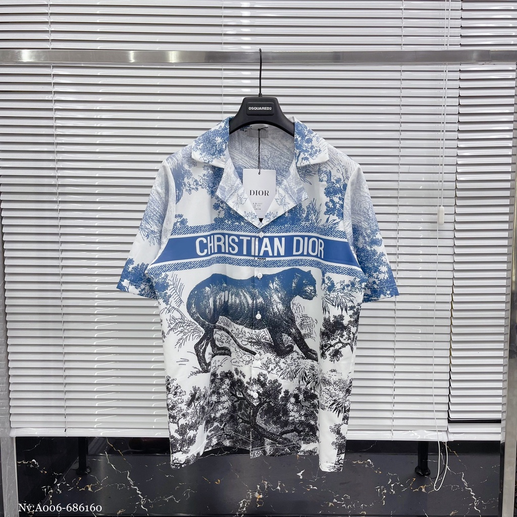 Bộ Quần Áo Pyjama Dior In Hình Hổ Cực Chất - Bộ Cộc Hè Dior Pyjama Họa Tiết In Hình Hổ Chất Lụa Cao Cấp DT STORE MENWEAR
