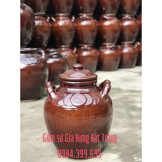Chum sành tráng men loại 50L Gốm Gia Hưng Bát Tràng