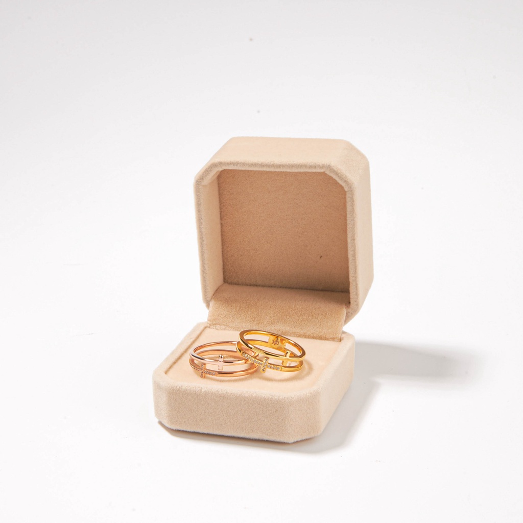 Nhẫn CDE Elsa T Crystal Dual Rose Gold Ring CDE8028