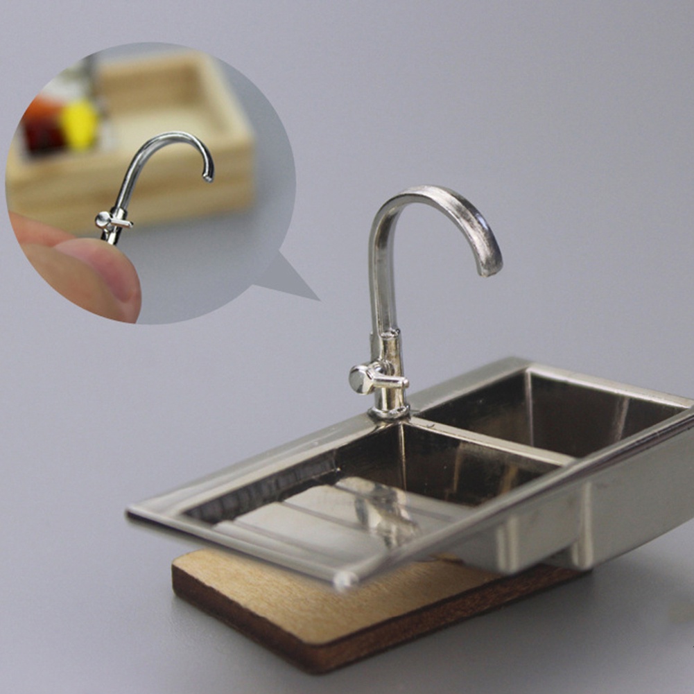 Wis| Mô Hình Bồn Rửa Chén Tỉ Lệ 1/12 Trang Trí Nhà Búp Bê