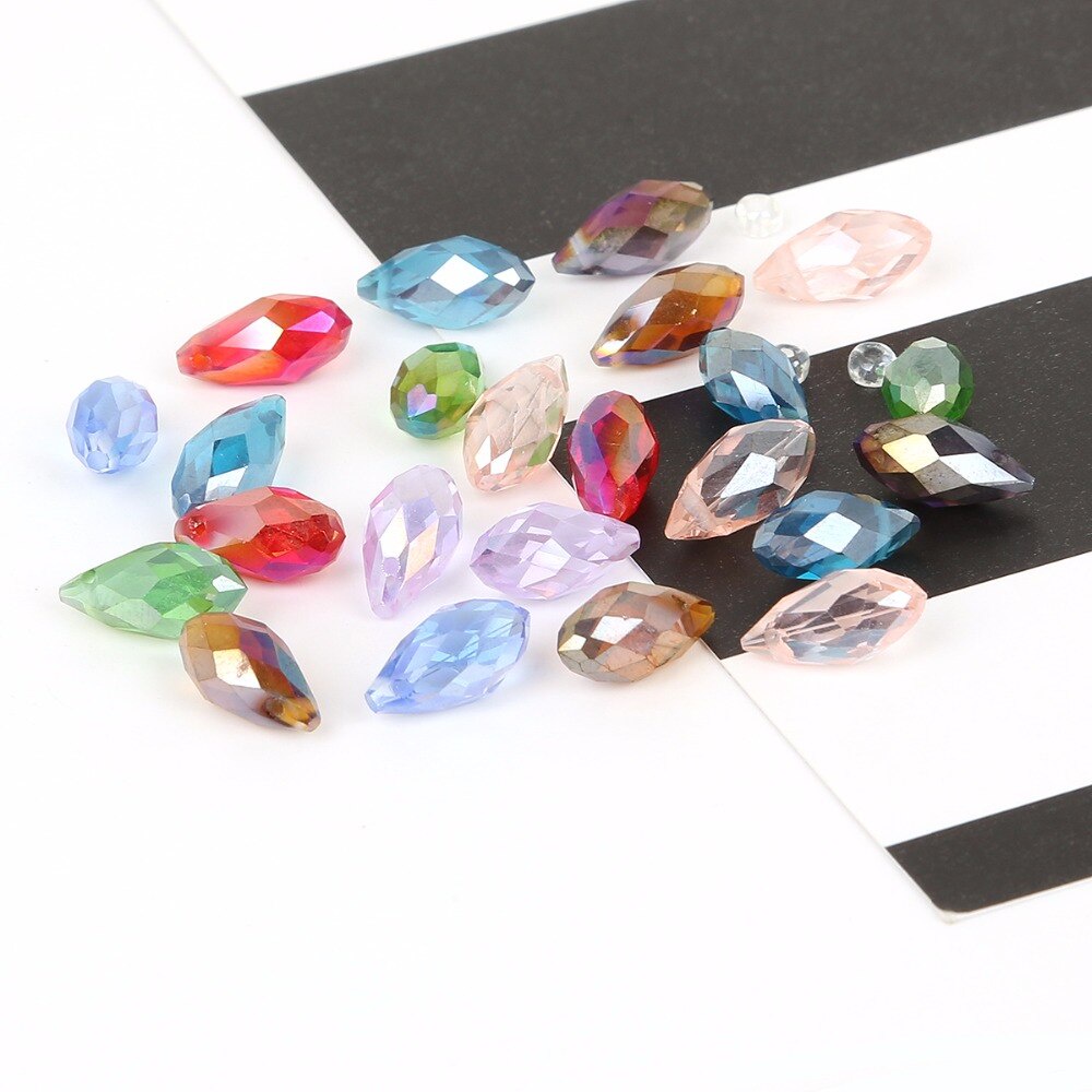 Bộ 50 Hạt Đá Nhiều Màu 6x12mm Làm Trang Sức