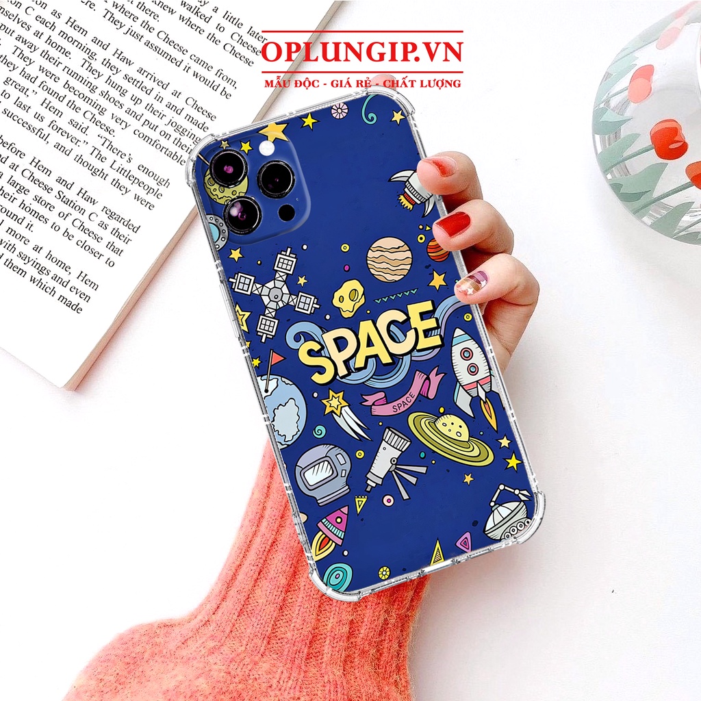 Ốp lưng iphone Space trong suốt chống sốc cho iphone 14 13 pro max 11 12 pro max mini x xr xs max 6 s 7 8 plus
