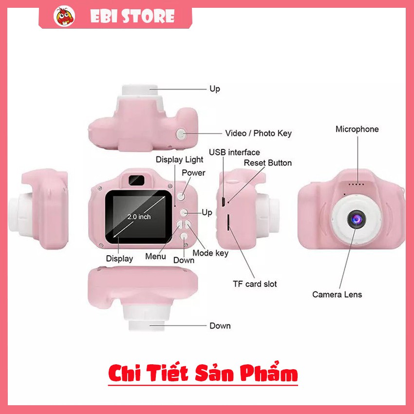 [Có Bảo Hành] Máy Ảnh ❤️ Máy Ảnh Kĩ Thuật Số 2.0 Inch 1080P Dùng Thẻ Nhớ Sử Dụng Ngôn Ngữ Tiếng Anh ❤️