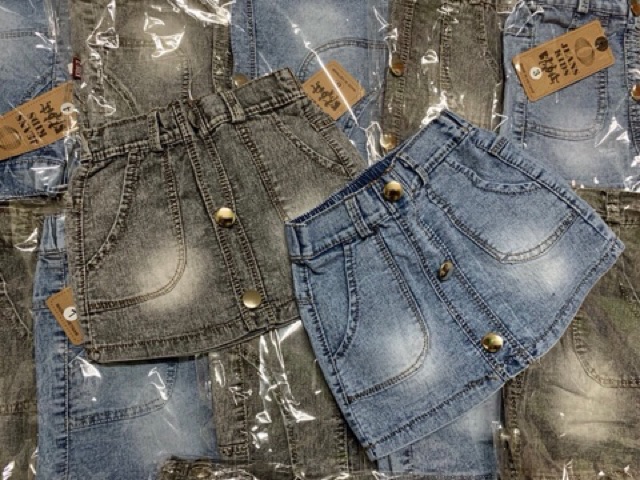 Váy jeans 3 cúc sành điệu cho bé gái - VB3C