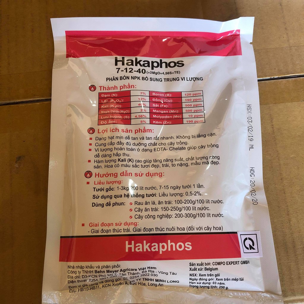 Phân bón lá đa trung vi lượng Hakaphos  250g