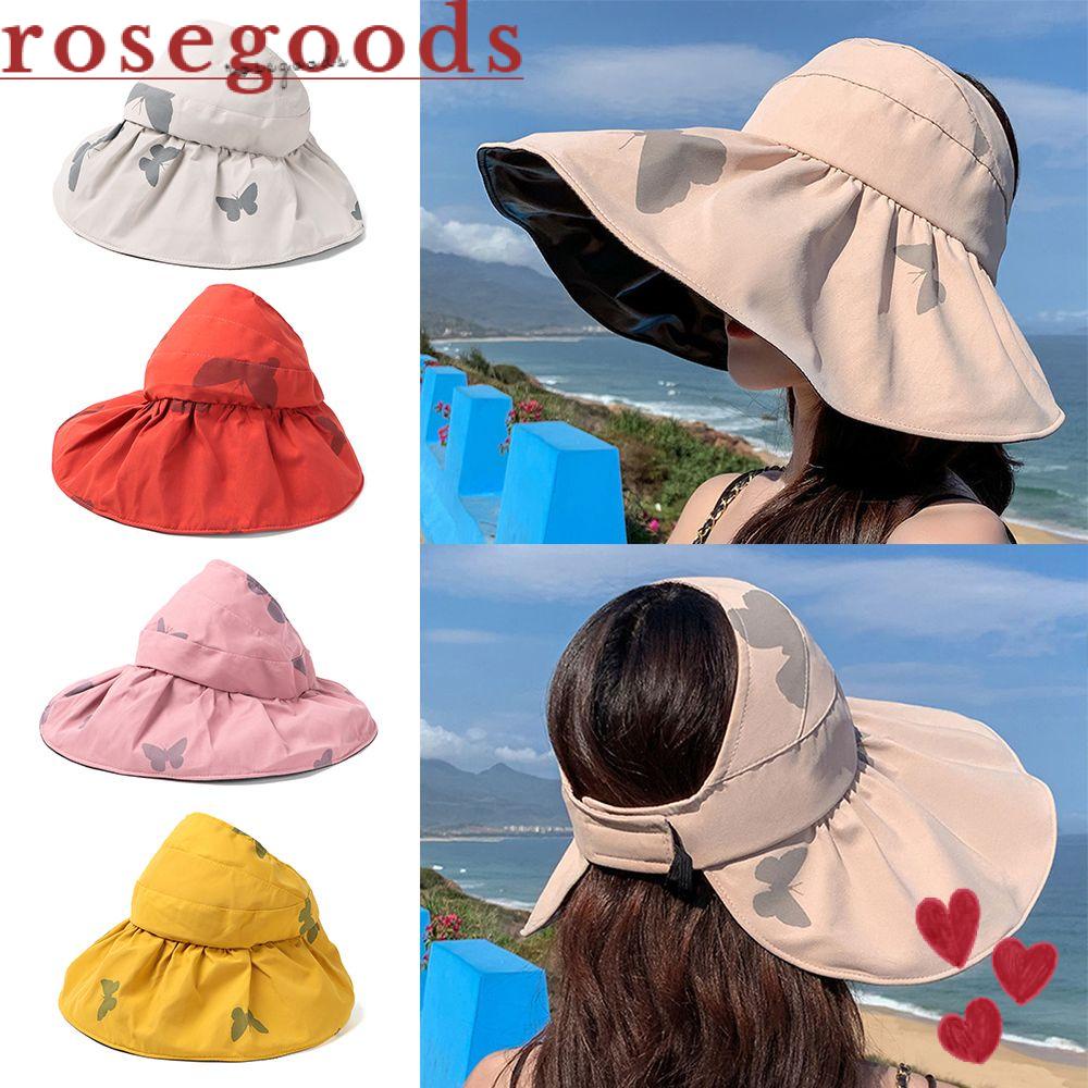 Mũ Lưỡi Trai Nửa Đầu Chống Tia UV Họa Tiết Bướm Có Thể Gấp Gọn Thời Trang Mùa Hè Cho Nữ