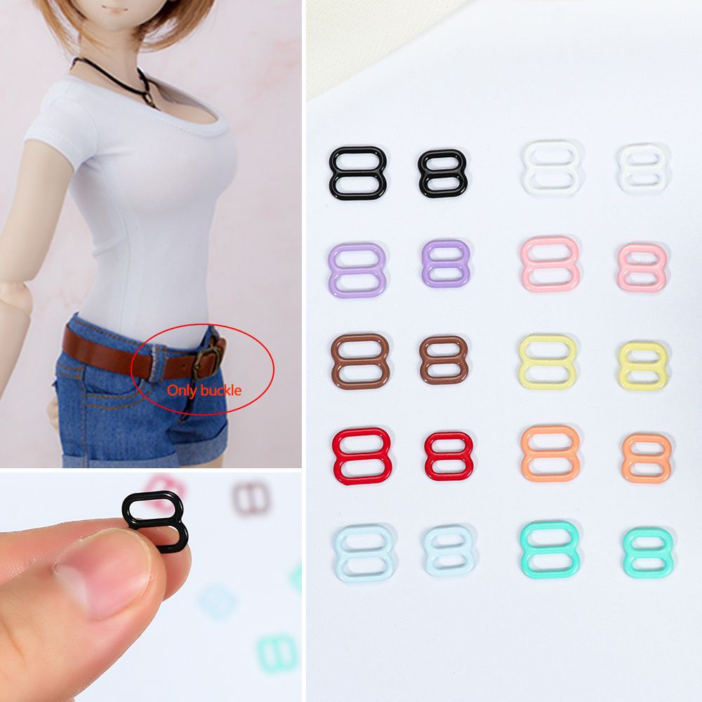 Set 20 Nút Khóa Ba Mặt Mini 10 Màu Kích Thước 6mm / 8mm Chất Lượng Cao Cho Búp Bê