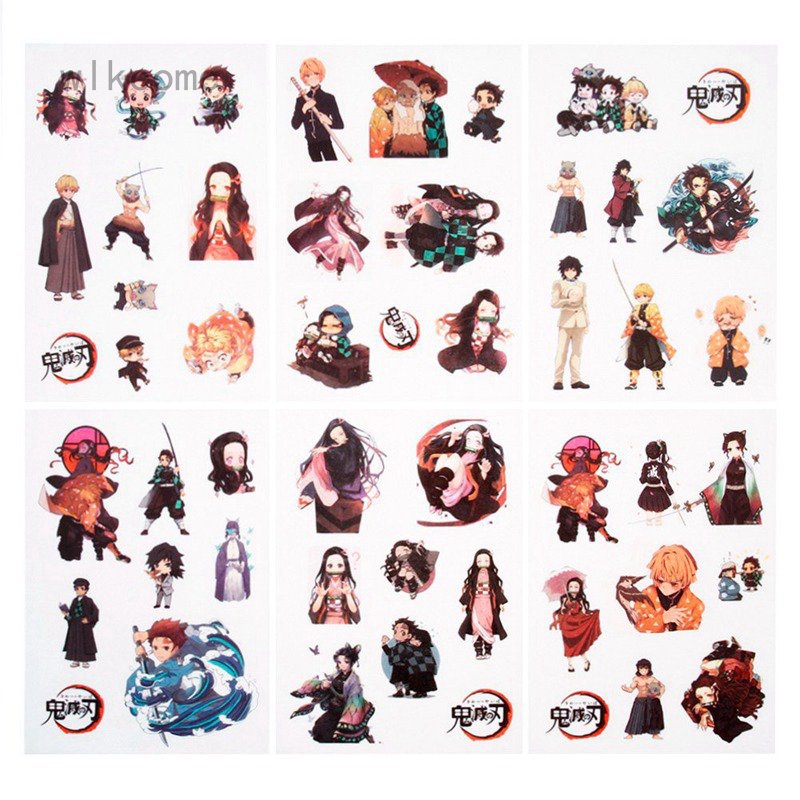 wlkcome Bộ 6 hình dán trang trí phong cách anime nhật bản độc đáo