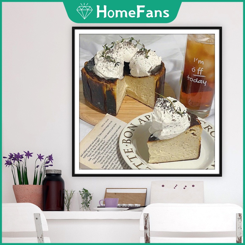 Bộ Tranh Đính Đá 5D Tự Làm 40x40cm Hình Bánh Kem Sinh Nhật Trang Trí Nhà Cửa