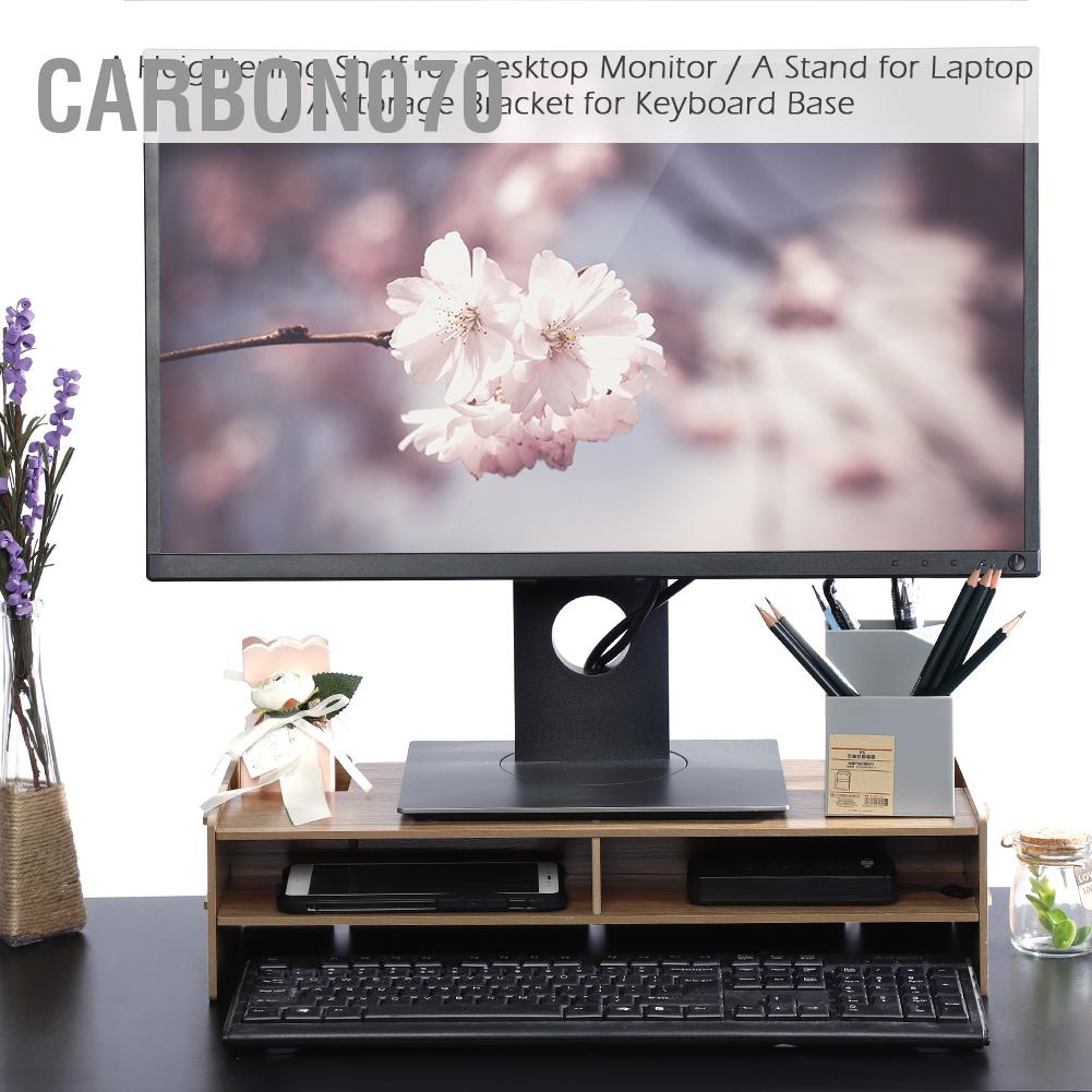 Kệ để màn hình máy tính - laptop để bàn bằng gỗ kiểu dáng đơn giản tiện dụng