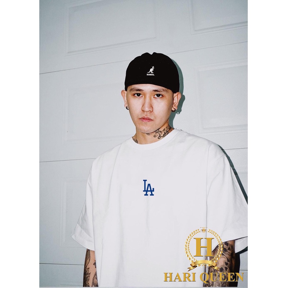 Áo thun tay lỡ form rộng nam nữ unisex logo LA in giữa siêu đẹp HARI