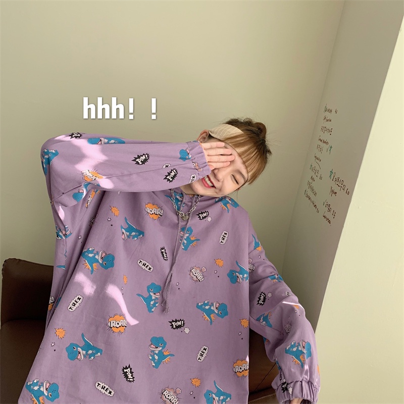 【ZHELIHANGFEI】Áo Hoodie Tay Dài Theo Phong Cách Preppy