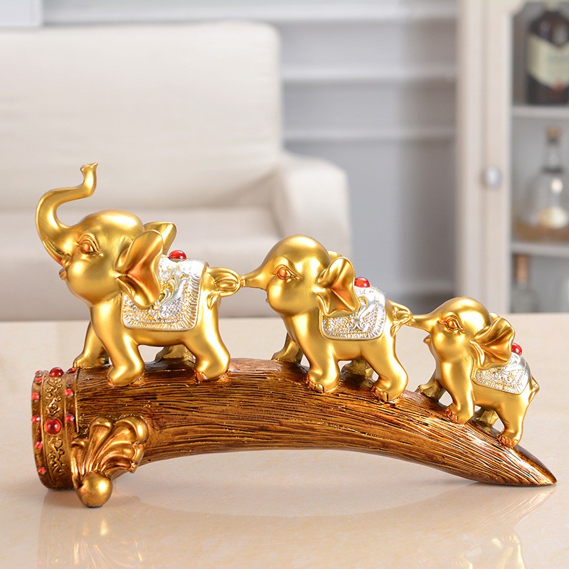 🔥𝐇𝐎𝐓 𝐃𝐄𝐀𝐋🔥Tượng Voi Vàng Tài Lộc Phong Thủy Trưng Bày Phòng Khách MQ-008