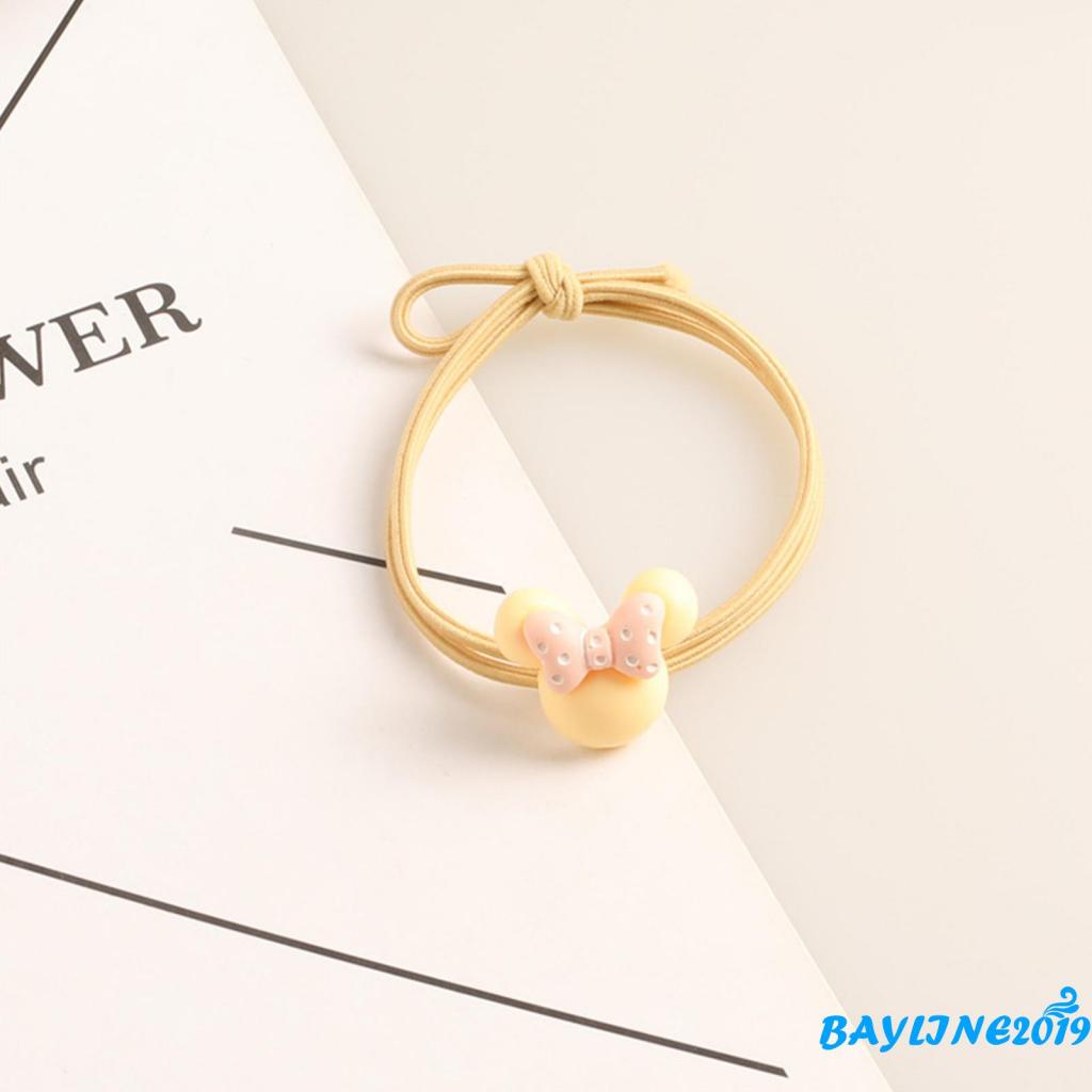 Dây buộc tóc co giãn hình hoạt hình đính nơ xinh xắn cho nữ