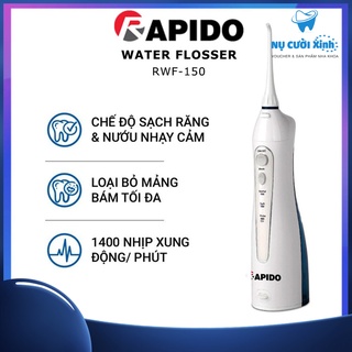 Tăm nước cầm tay rapido rwb150 rwg150- chính hãng rapido - công nghệ đức -bh toàn quốc 12 tháng