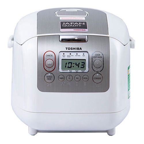 Nồi cơm điện tử Toshiba RC-18NMFVN(WT) dung tích 1.8L chống dính made in Thailand 800W - Bảo hành hãng 12 tháng