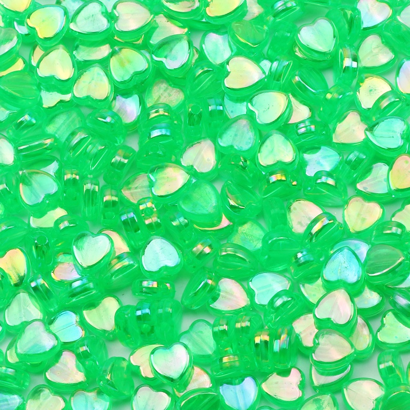 Túi 100 Hạt Xỏ Lỗ Hình Trái Tim 8 * 9mm Nhiều Màu Sắc