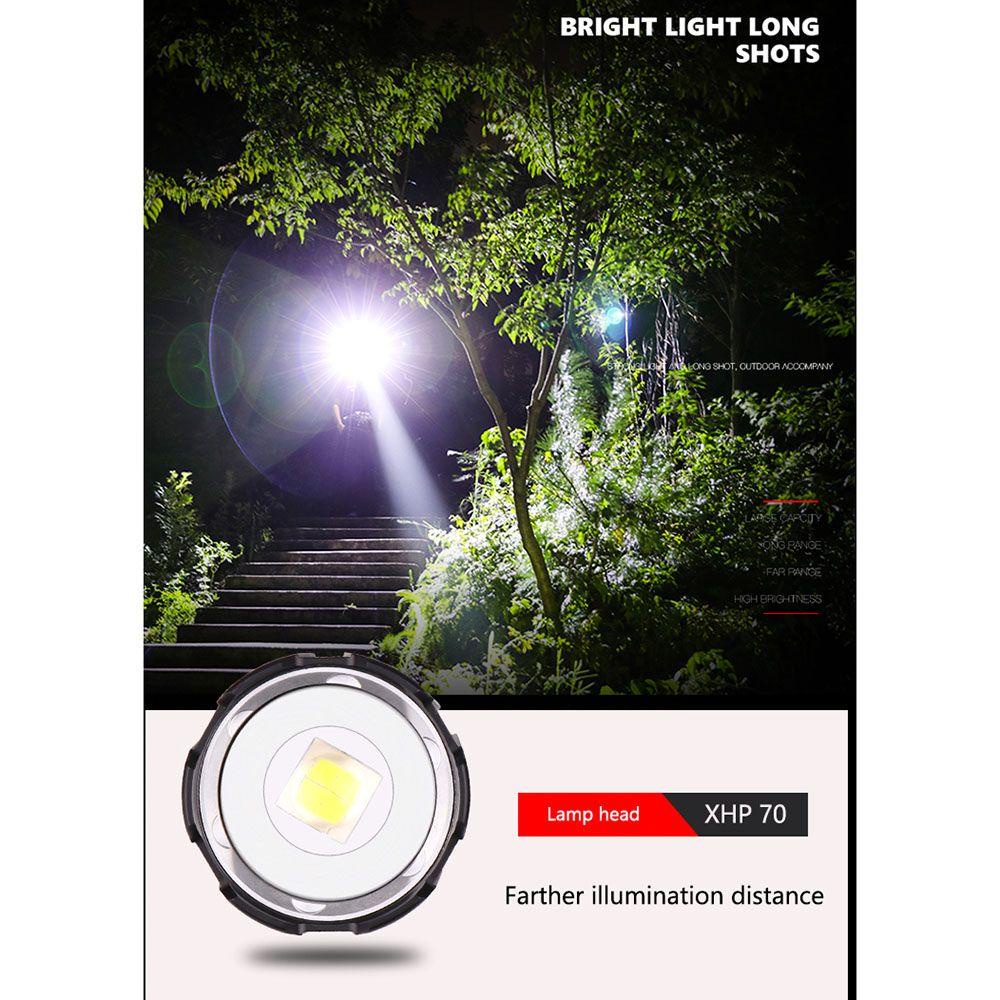 SHOUKEY Đèn Pin Xhp70 Công Suất Cao Có Cổng Sạc USB Tiện Dụng