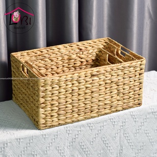 [Lubi Home] - Sọt đựng đồ lục bình hình chữ nhật bộ 3 - set basic