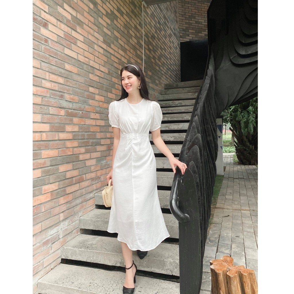 Đầm Nữ Đẹp [ảnh chụp thật] váy nữ TRẮNG PHỐI EO THANH LỊCH - SVL2 HALEY | BigBuy360 - bigbuy360.vn
