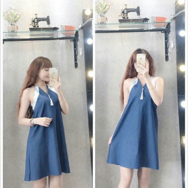 Đầm cổ yếm phom từ 42_50kg