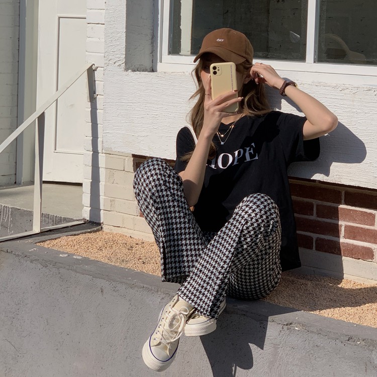 Quần Dài Ống Đứng Lưng Cao Thời Trang Hàn Quốc Cho Nữ