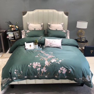 Lụa thêu cao cấp hoa đào 4 món