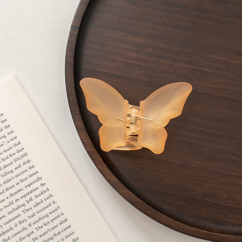 Kẹp Tóc Hình Bướm Dạng Kẹp Nửa Đầu Trong Suốt Phong Cách Hàn Quốc Cho Nữ