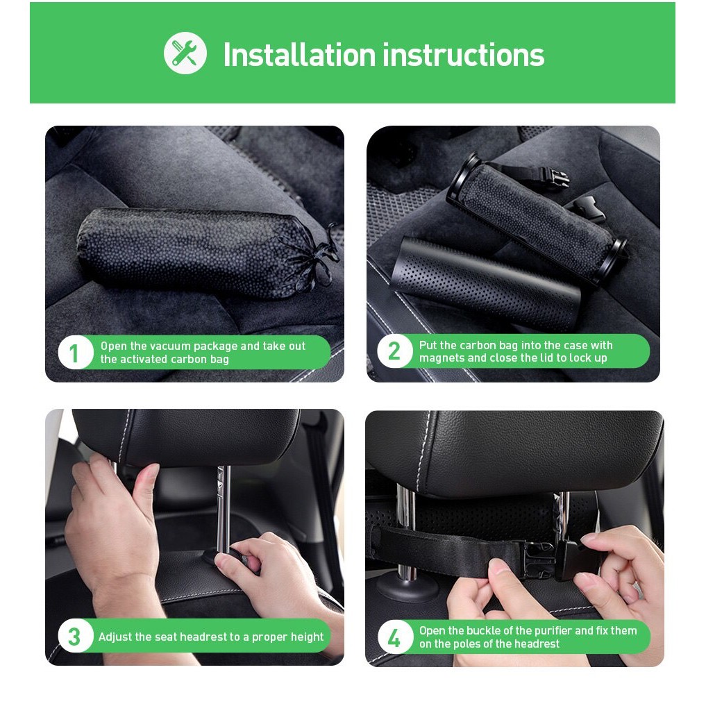 Máy lọc không khí mini trên ô tô Baseus Car Air Purifier Air Cleaner Air Freshener