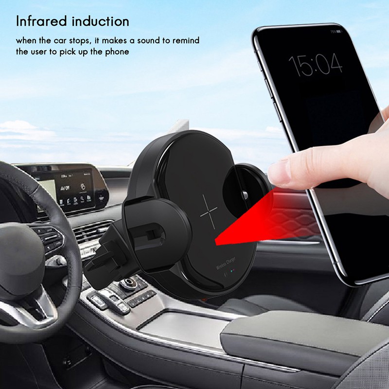 15W Qi Car Wireless Charger Dual e Intelligent Infrared Fast Wireless Charging Car Mount for Car Phone Holder