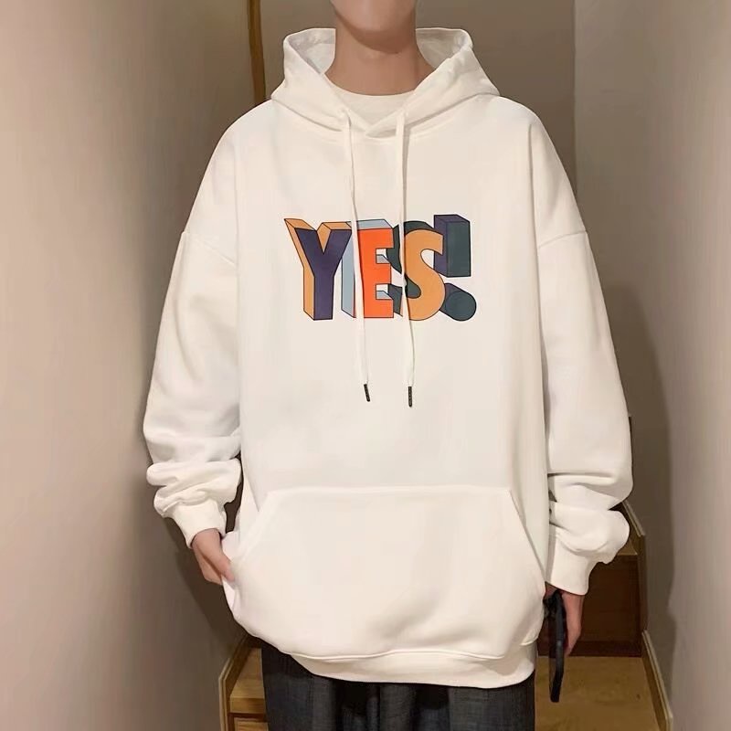 Áo Hoodie Tay Dài Dáng Rộng In Họa Tiết Thời Trang Mùa Đông Hàn Quốc Cho Nam Size M-8XL