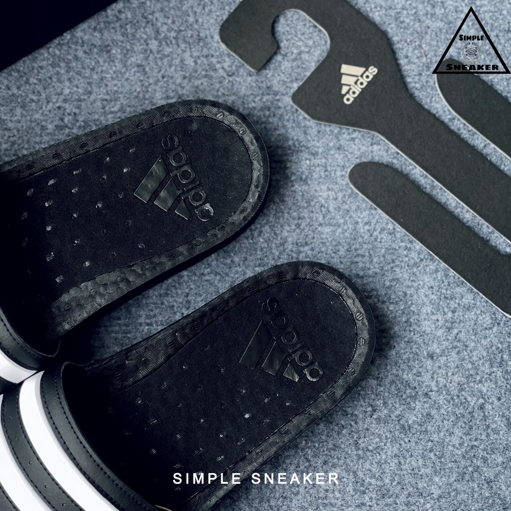 Dép Adidas Boost Chính Hãng FREESHIP Adidas Adilette Boost Slides Black White- Dép Quai Ngang Đế Boost- Simple Sneaker