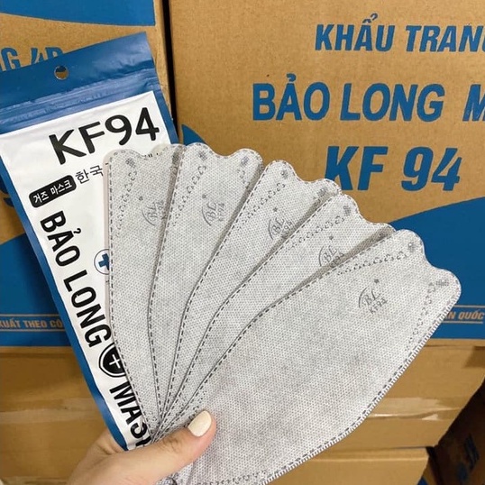 [ Set 10 cái ] Khẩu trang KF94 thương hiệu Bảo Long Mask - Công nghệ kháng khuẩn 4D Mask của Hàn Quốc