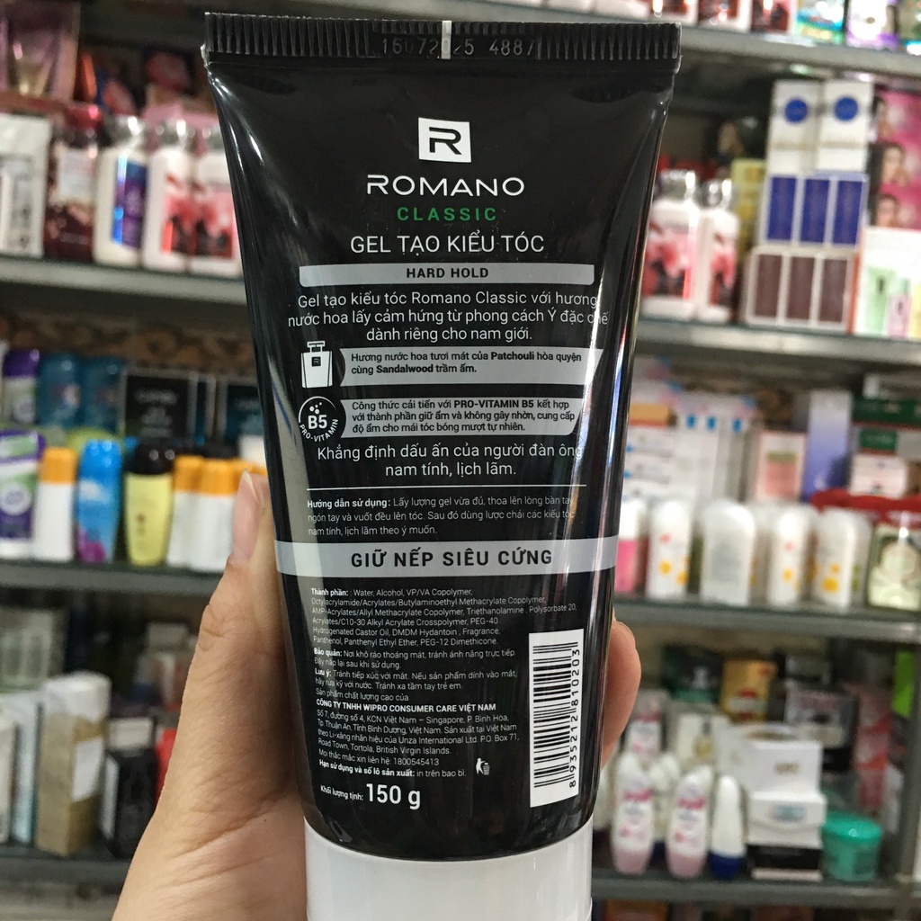 Gel tạo kiểu tóc Romano Classic giữ nếp siêu cứng 150g (mới)