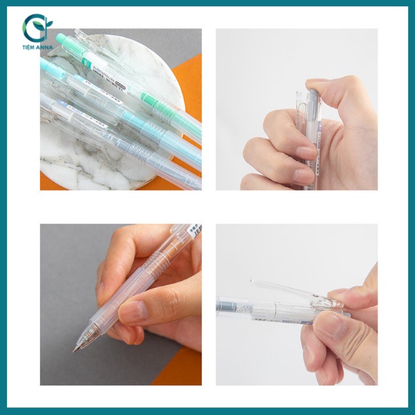 Set 9 bút gel bấm Morandi ngòi 0,5mm 9 màu đẹp mắt tiện dụng