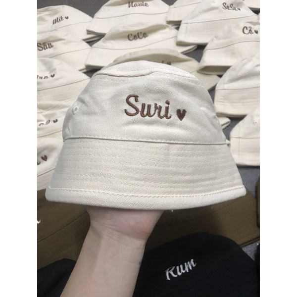 MŨ BUCKET THÊU TÊN PHONG CÁCH HÀN QUỐC FORM MŨ QUẢNG CHÂU