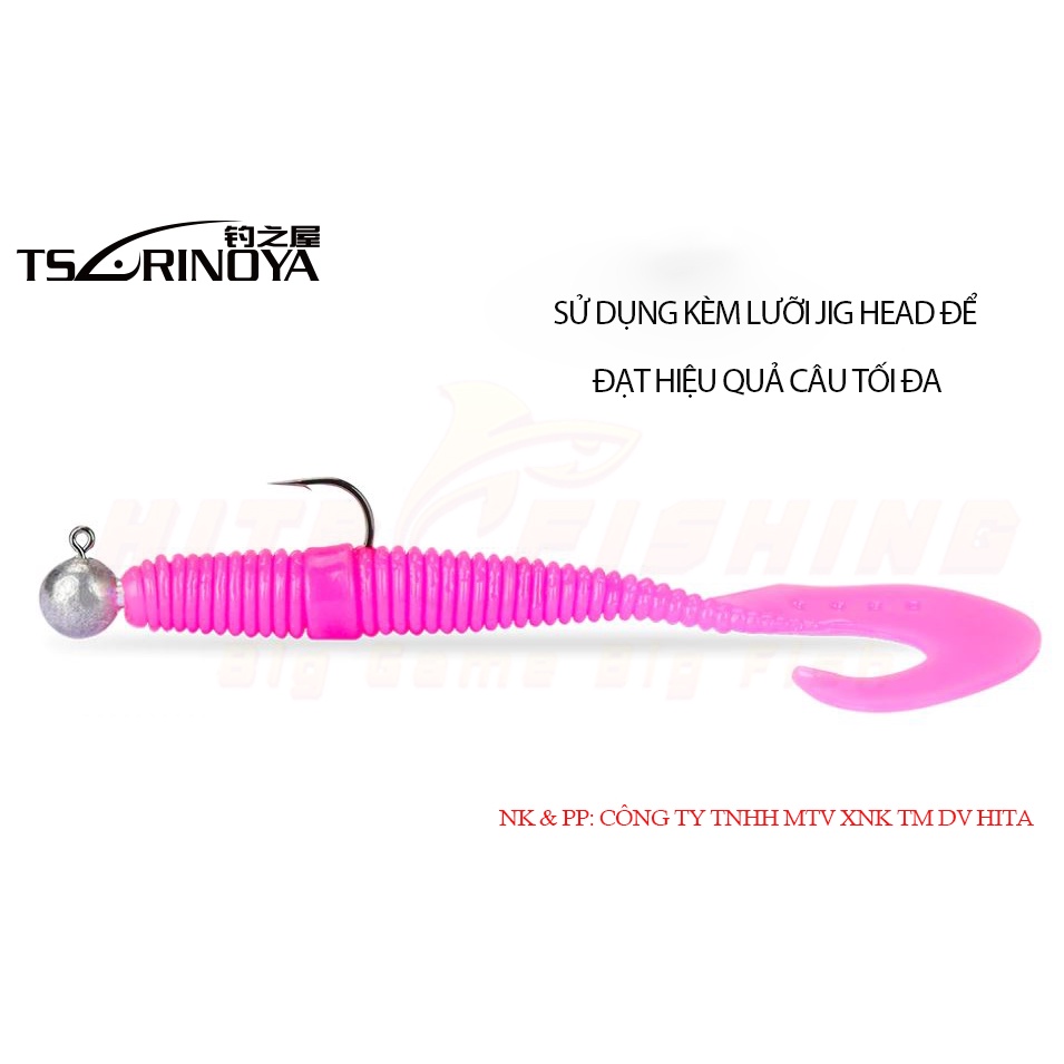 Mồi mềm câu cá lure đuôi cong Tsurinoya Grub Worm hitalure