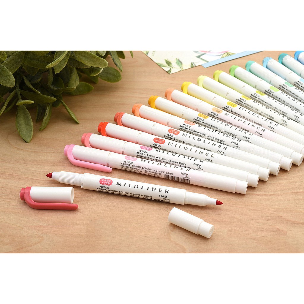 Combo 25 màu bút đánh dấu hai đầu Zebra Mildliner Double-Sided Highlighter - Fine/Bold (FULL SET)