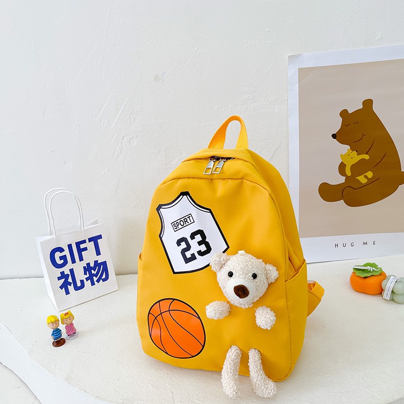 Balo dành cho bé mẫu hot 2022, đính kèm gấu siêu cute - Hàng Quảng Châu Cao Cấp (9131)